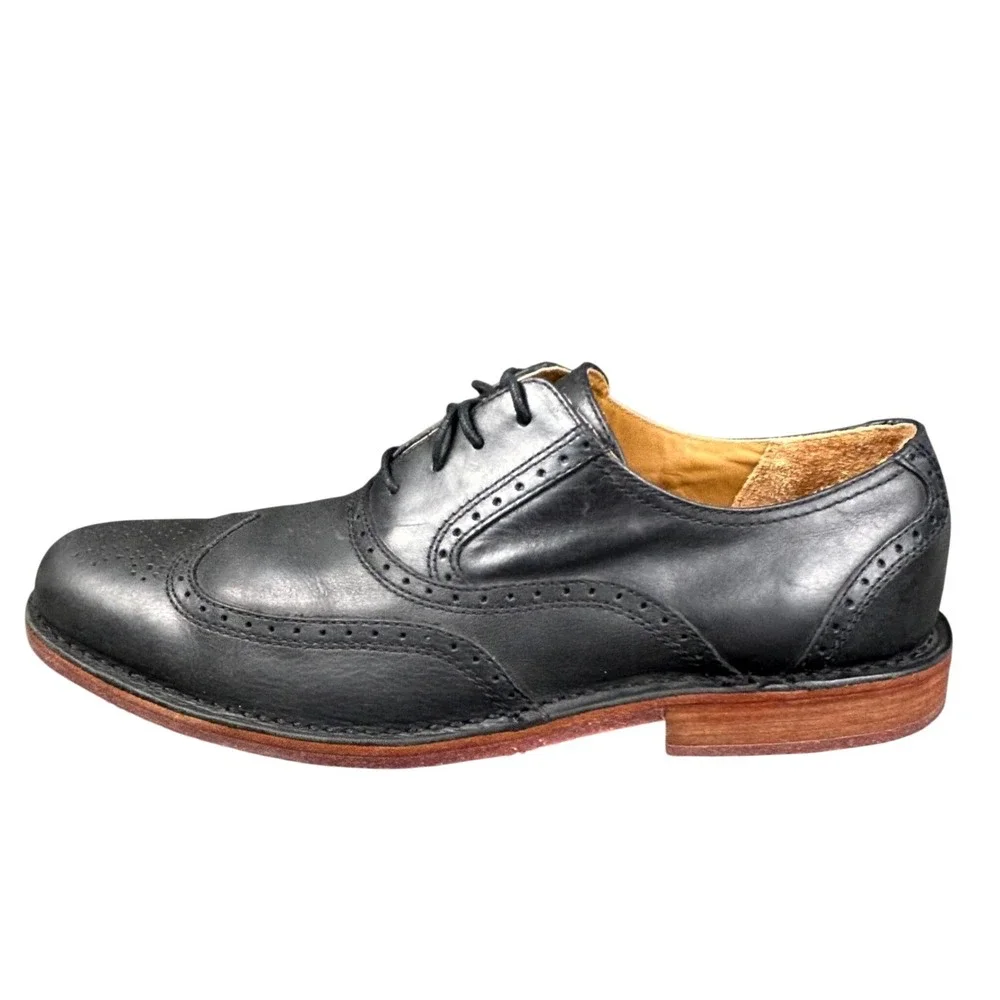 Sebago Brattle II‎ Mens 10.5D Black Leather Wingtip Brogue Oxford  Dress Shoes